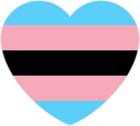 Trans Pride flag, but with a black stripe in the middle