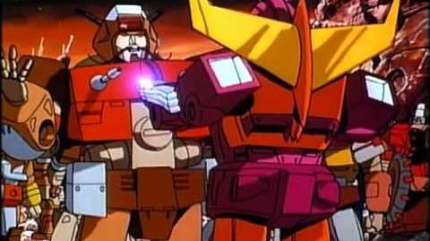 Weird Al (Wreck-Gar) and Hot Rod swapping Energon rocks.